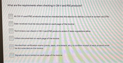 Contact information for renew-deutschland.de - The following documentation for Stongpak CIII-CVs returns must be maintained in the CII-V return invoices/destruction records of the regulatory records box. Both A and B. What is the 3rd requirement for proper receiving record keeping of CII-CV invoices: 1. Pharmacy team member signature. 2.